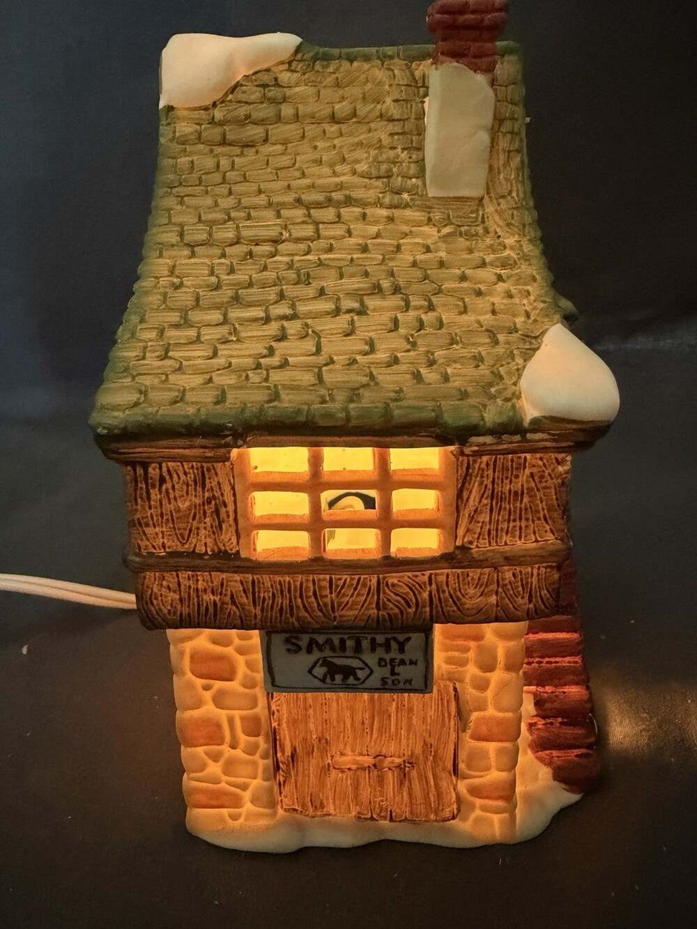 Dept 56 Dickens Village Bean & Son Smithy Shop 65153 1984 w/Light and box